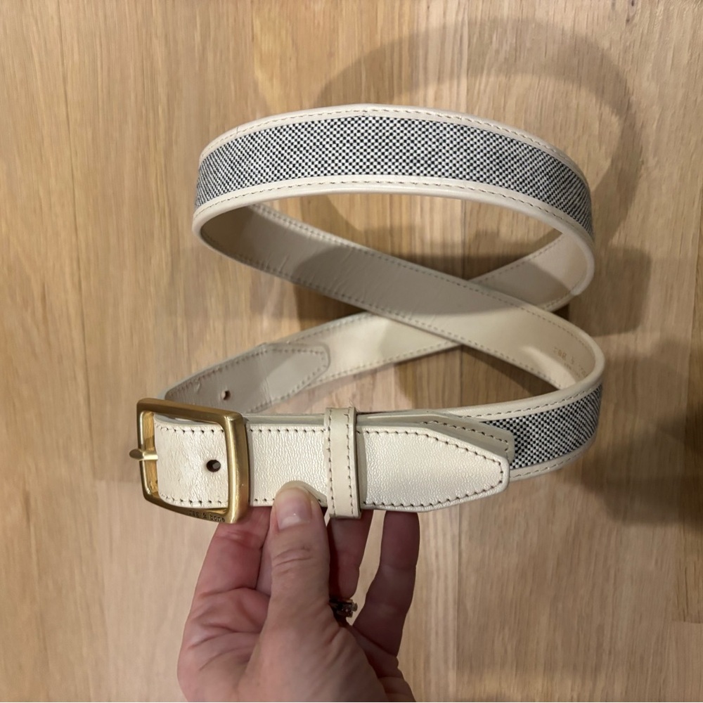 Rag & Bone Cream and black Belt